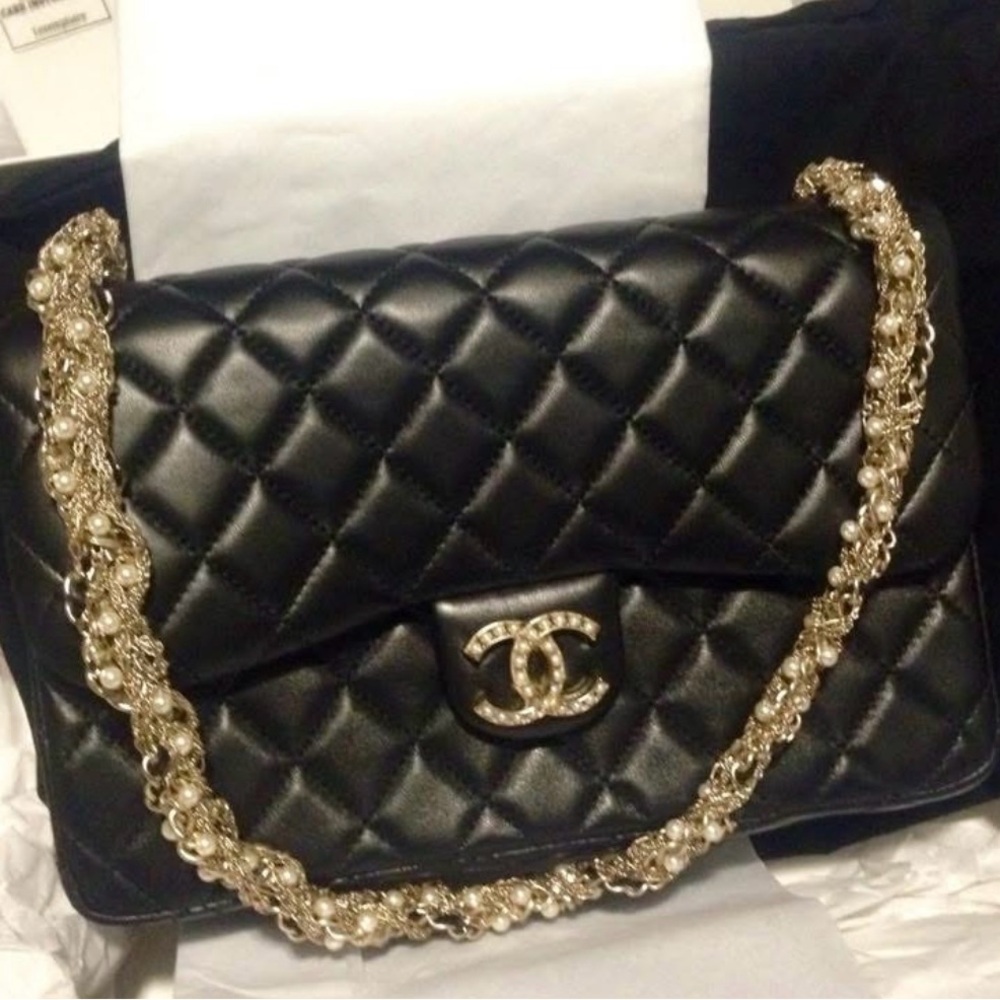 “RARE” Chanel Black Quilted Leather